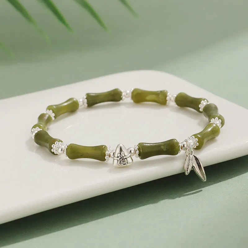 Green aventurine strawberry quartz crystal bracelet with olive jade Huang Dongling white jade stones electroplated women's sweet style jewellery