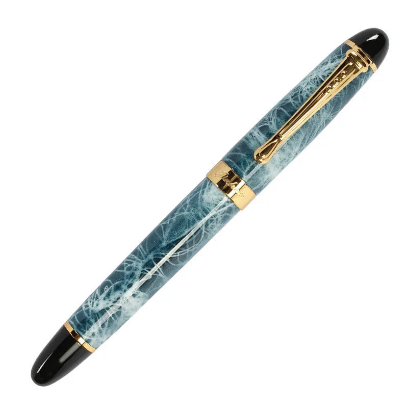 Metal water-based pen with 0.5mm nib in a choice of seven colour finishes including marble patterns.