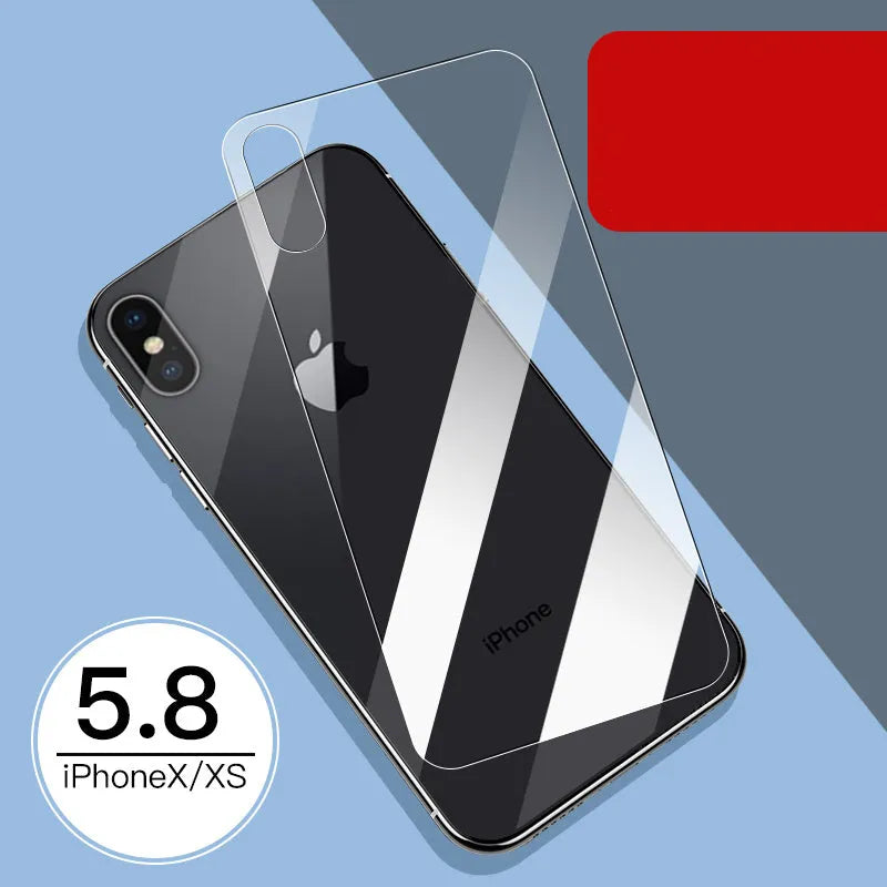 iPhone 11 Pro Max tempered glass screen protector with rear film showing 10D explosion-proof edges.