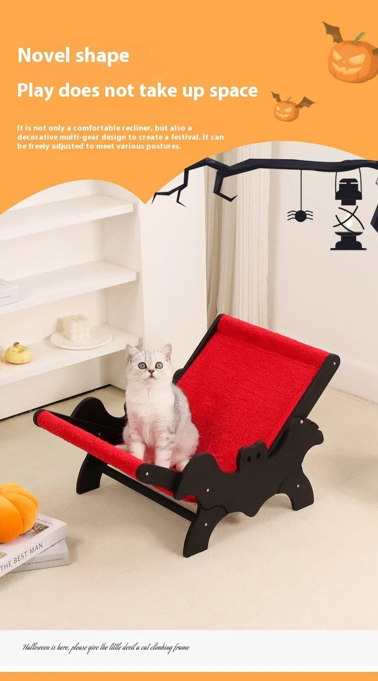MW-054 wooden cat lounge chair pet bed in black or red colour.