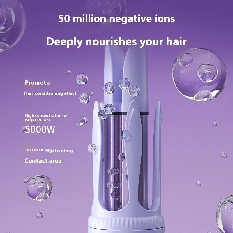 32mm automatic hair curler in pink and light purple colours with ceramic barrels