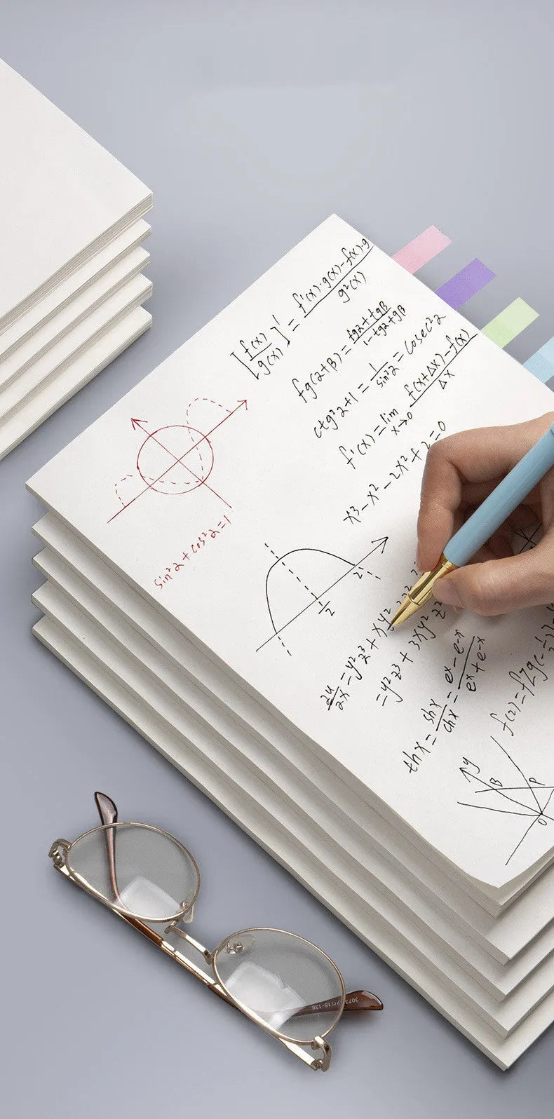 Calculus-themed blank draft book with picture colour cover, 250x170mm size
