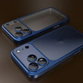 Frosted electroplating all-inclusive protective phone case for iPhone 17 series in multiple colours.