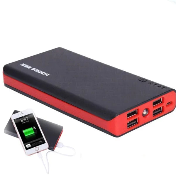 20000mAh fast charging power bank in five colour options: red, blue, green, yellow, black.