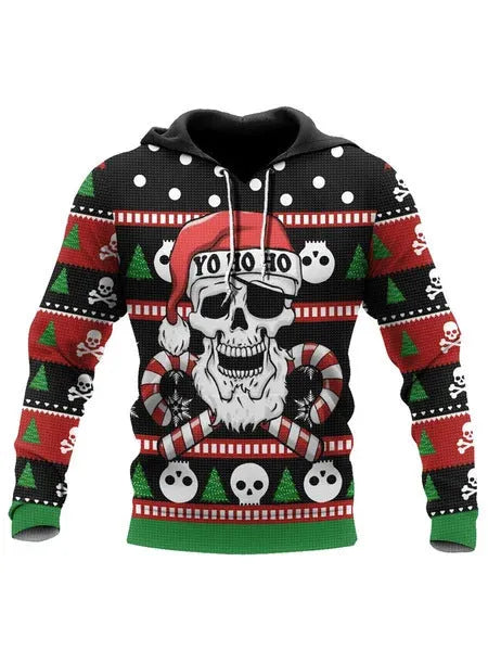Men's 3D digital printing hoodie pullover in polyester with full-colour graphic on front