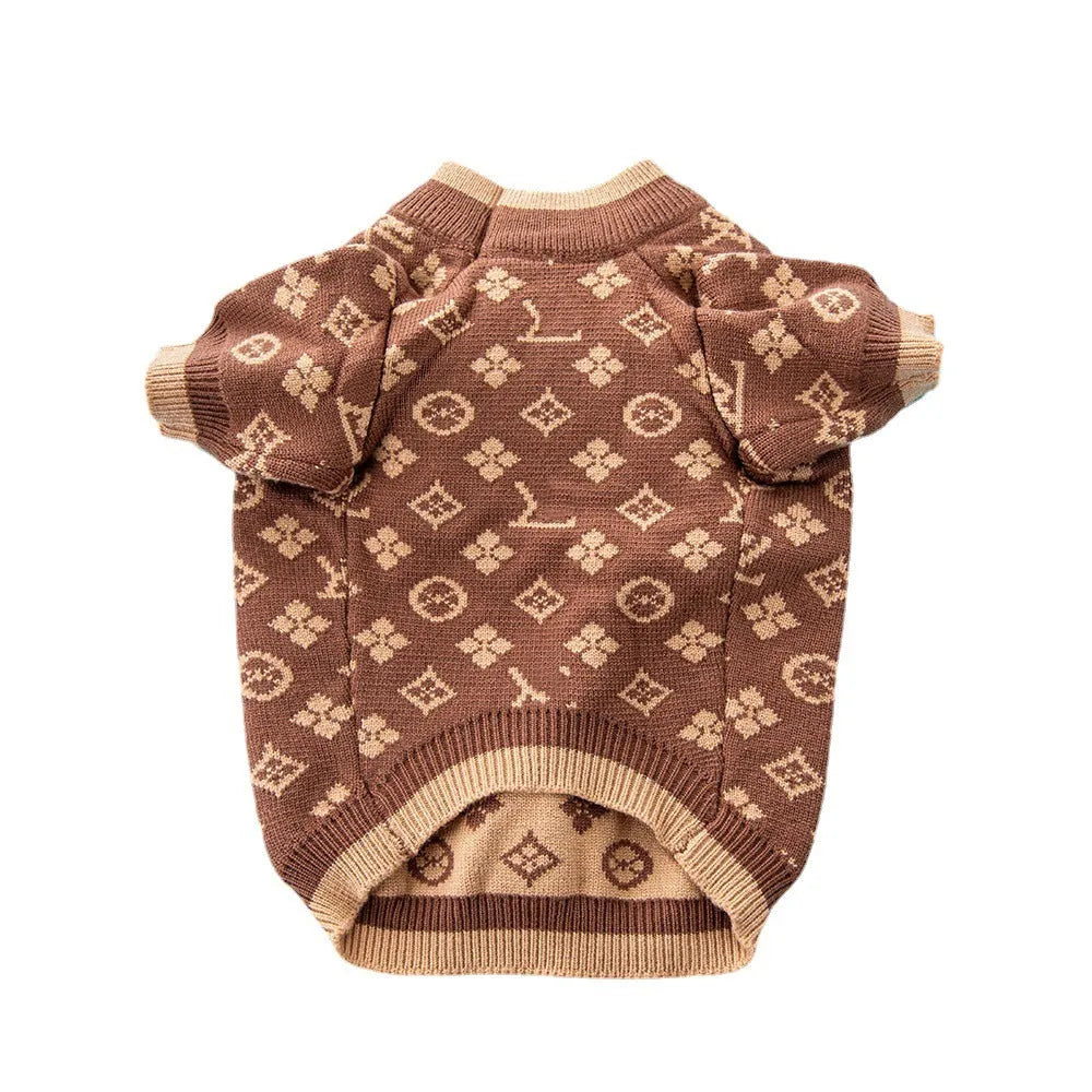 Wool dog sweater in monochrome or two-tone colours for autumn and winter wear