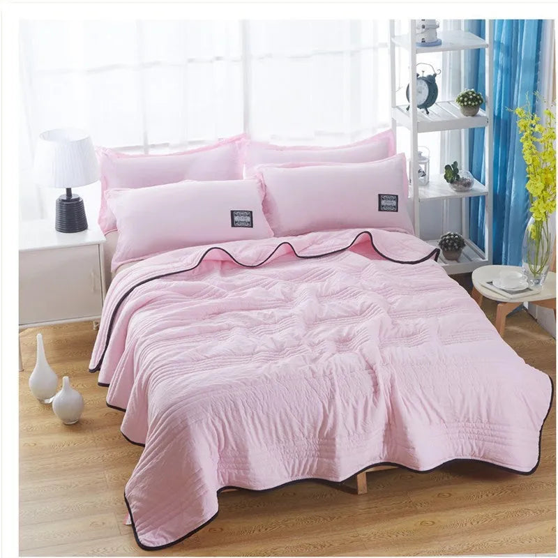 Pure colour seersucker cooling air conditioning quilt in multiple size options