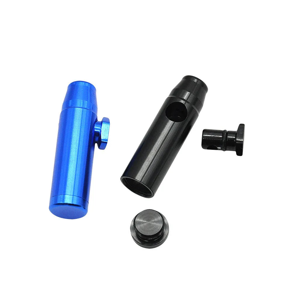 Aluminium alloy cigarette holder with flat head design measuring 53mm height in seven colour options