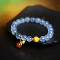 Women's bracelet with an 8mm geometric aquamarine crystal in an iced colour on a band.