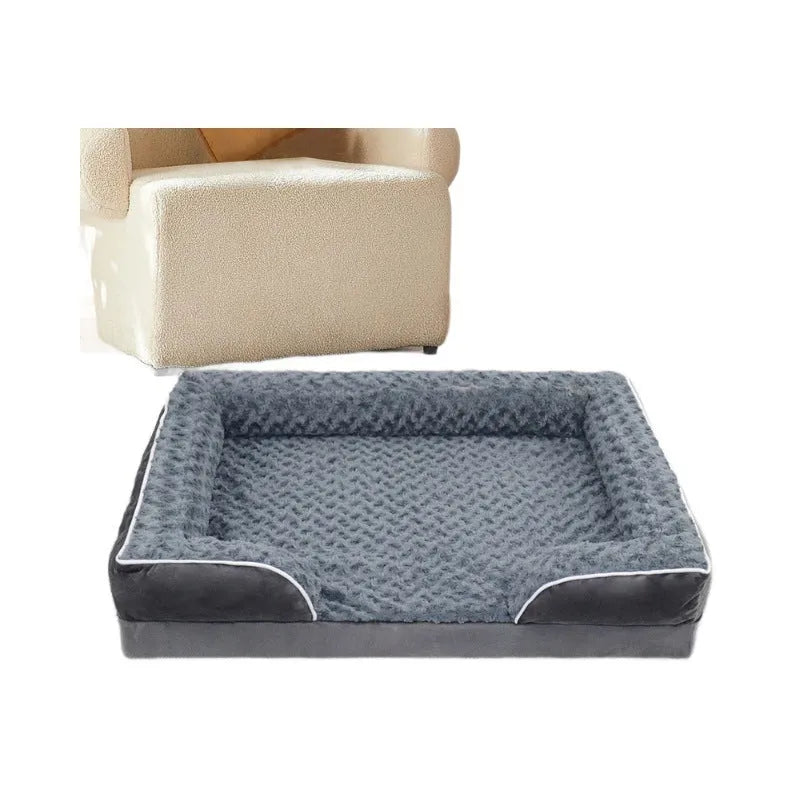 Waterproof dog kennel pad with removable cloth cover in brown colour