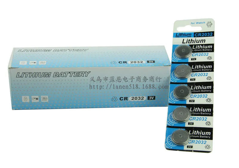 CR2032 3 volt lithium button battery coin cell on a card