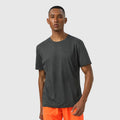 Adult lightweight polyester short sleeve shirt in dark grey, quick-dry and breathable for summer
