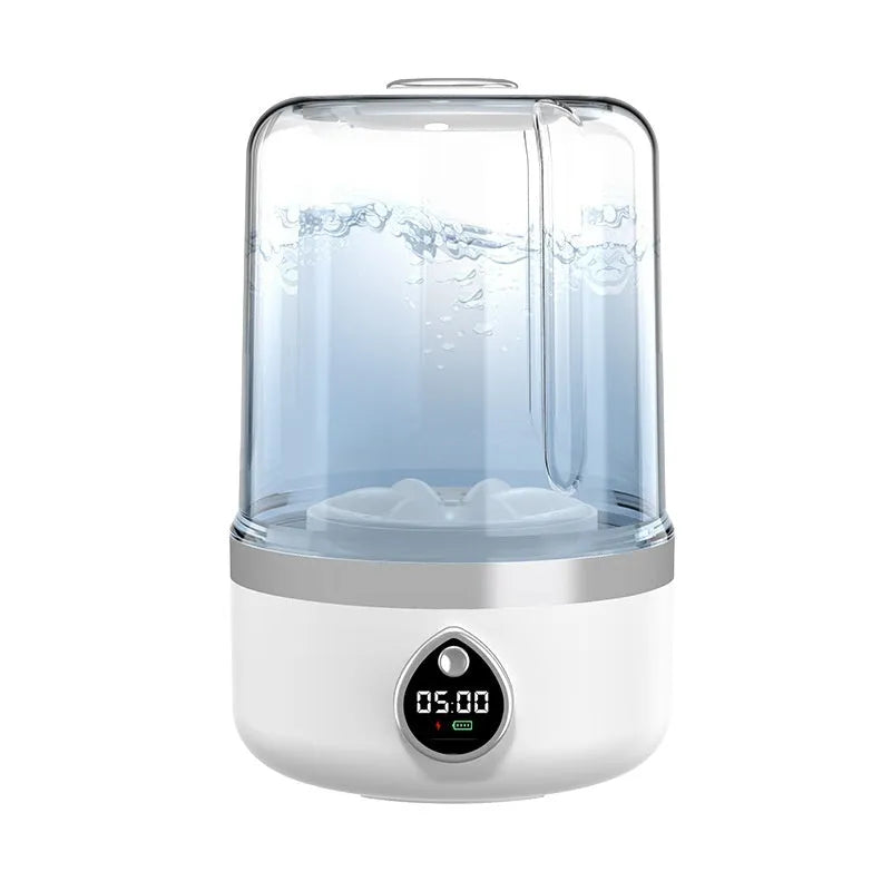 Compact white portable USB mini washing machine on a countertop.