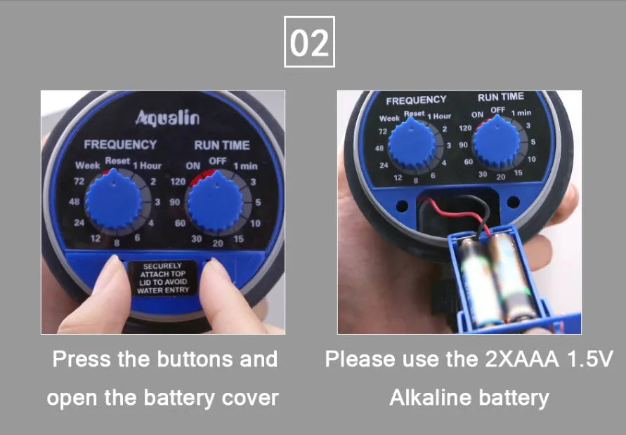 Automatic watering timer device with display and indoor ball valve for 3/4 inch faucet connection