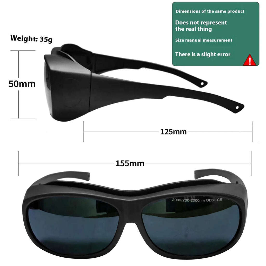 Photon skin rejuvenation and welding anti-glare goggles with laser protection