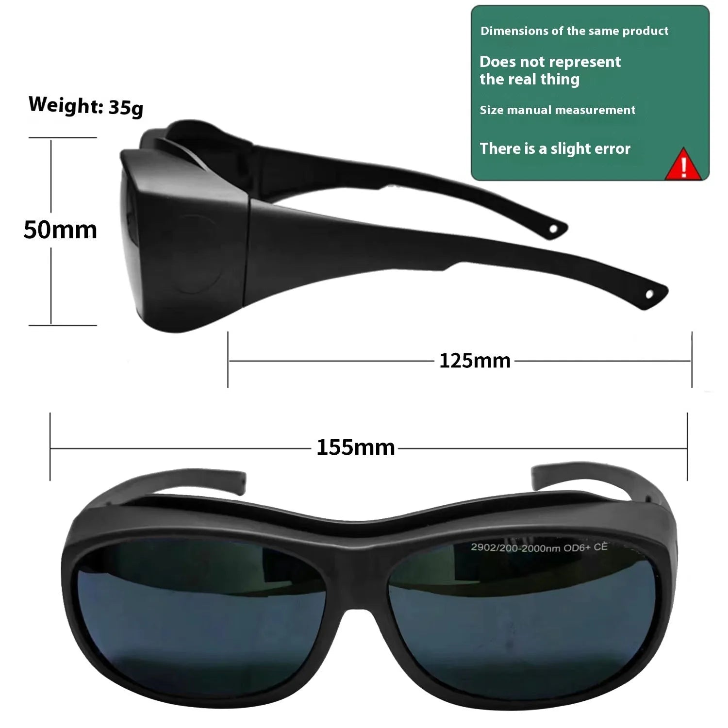 Photon skin rejuvenation and welding anti-glare goggles with laser protection