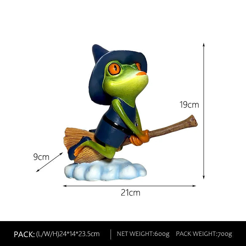 European-style Magic Yoga Frog ornament in RDW123 colour for shelf or table display.