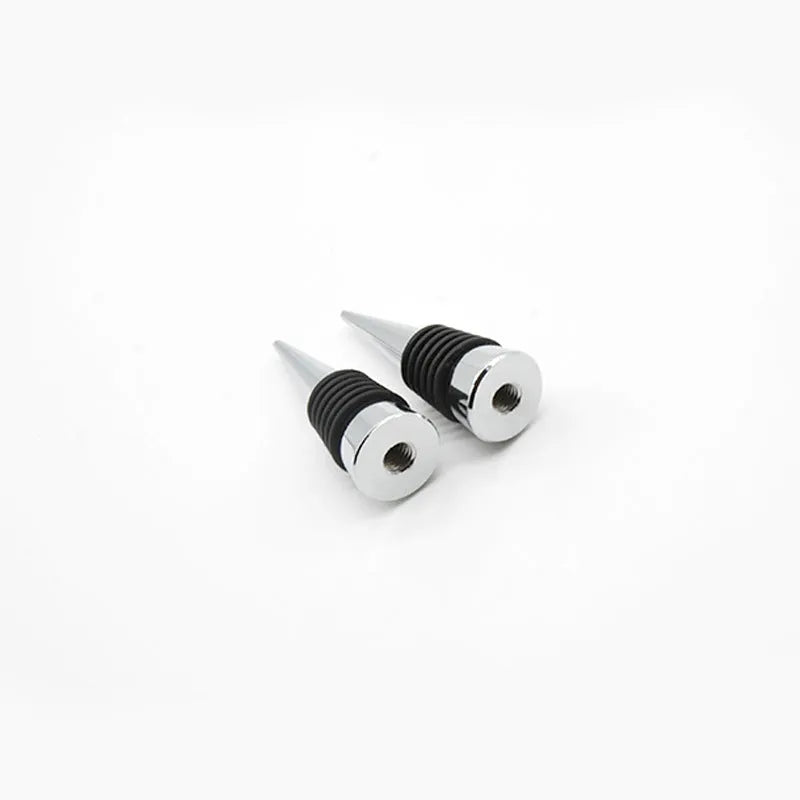 Silver zinc alloy M8 M10 threaded wine bottle stopper with silicone seal