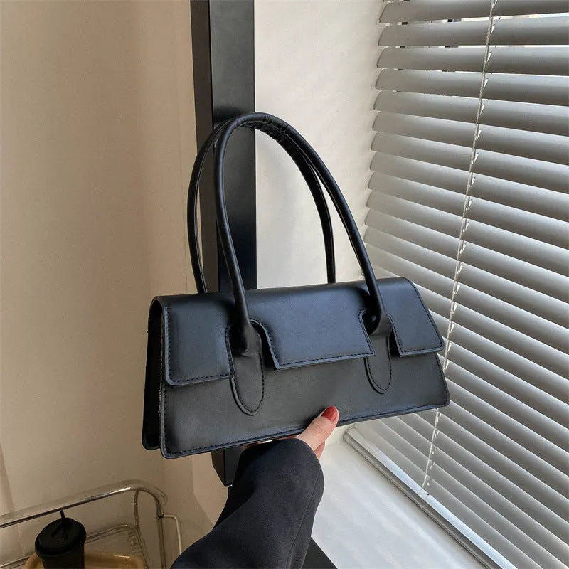 Women's small square PU shoulder bag with internal document pocket in four colour options