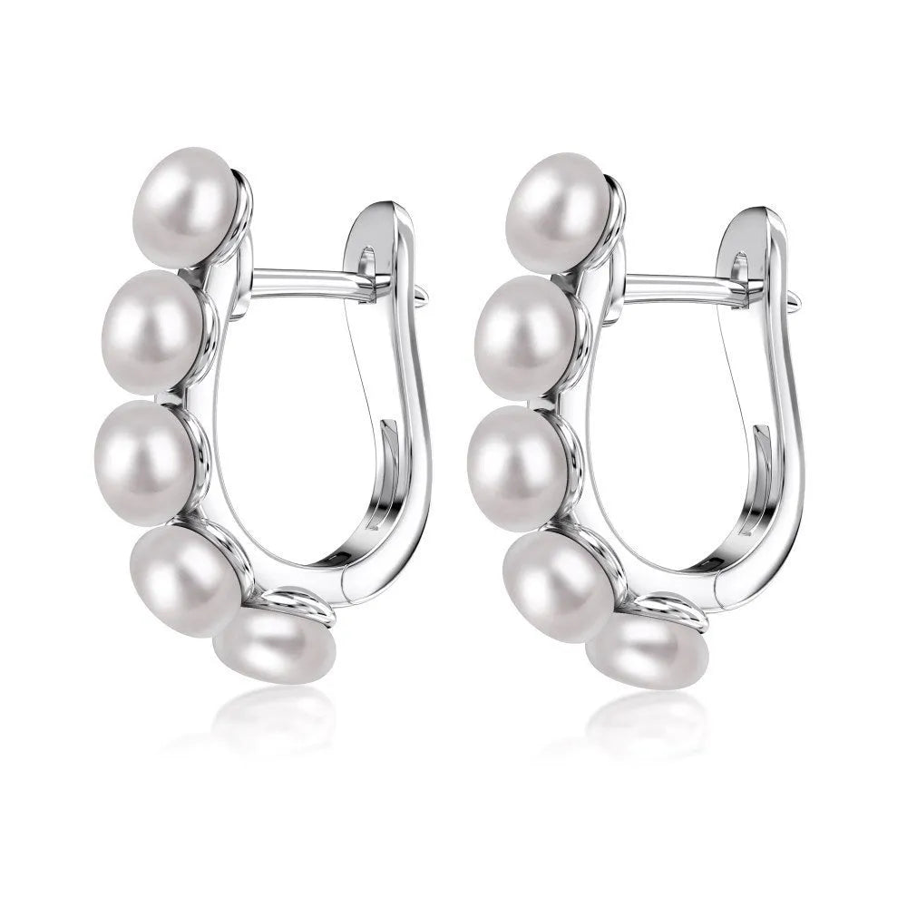 925 silver stud earrings for women, platinum electroplate, 5.6 x 24mm