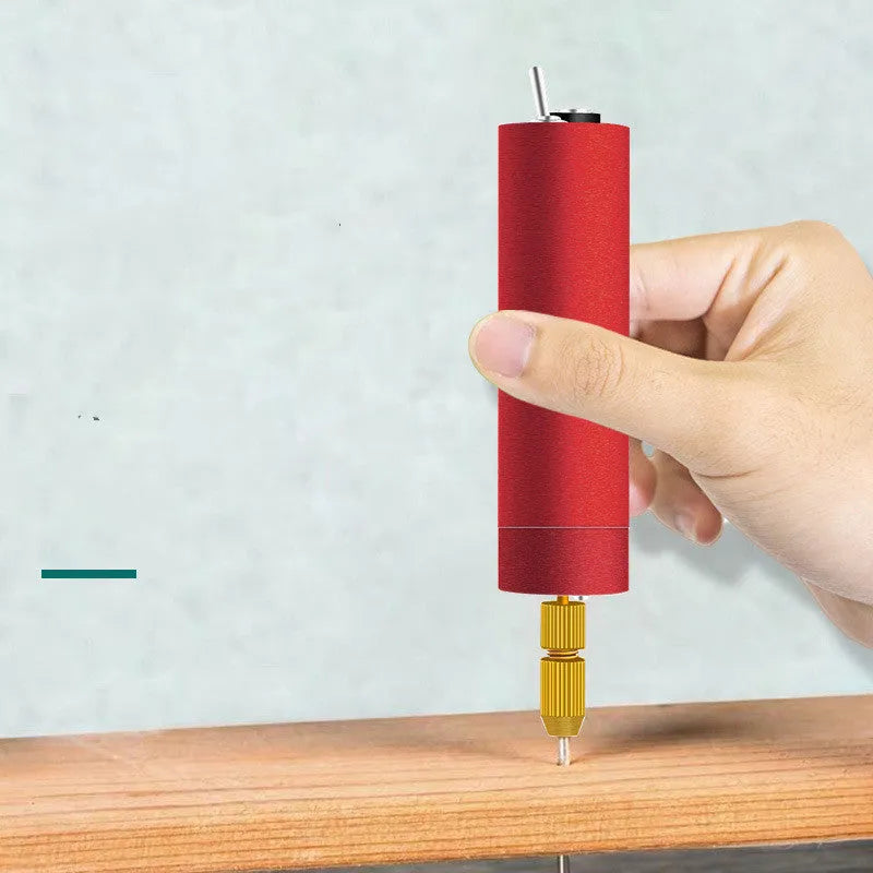 Micro mini DIY USB electric grinder with three drill bits on aluminium alloy body