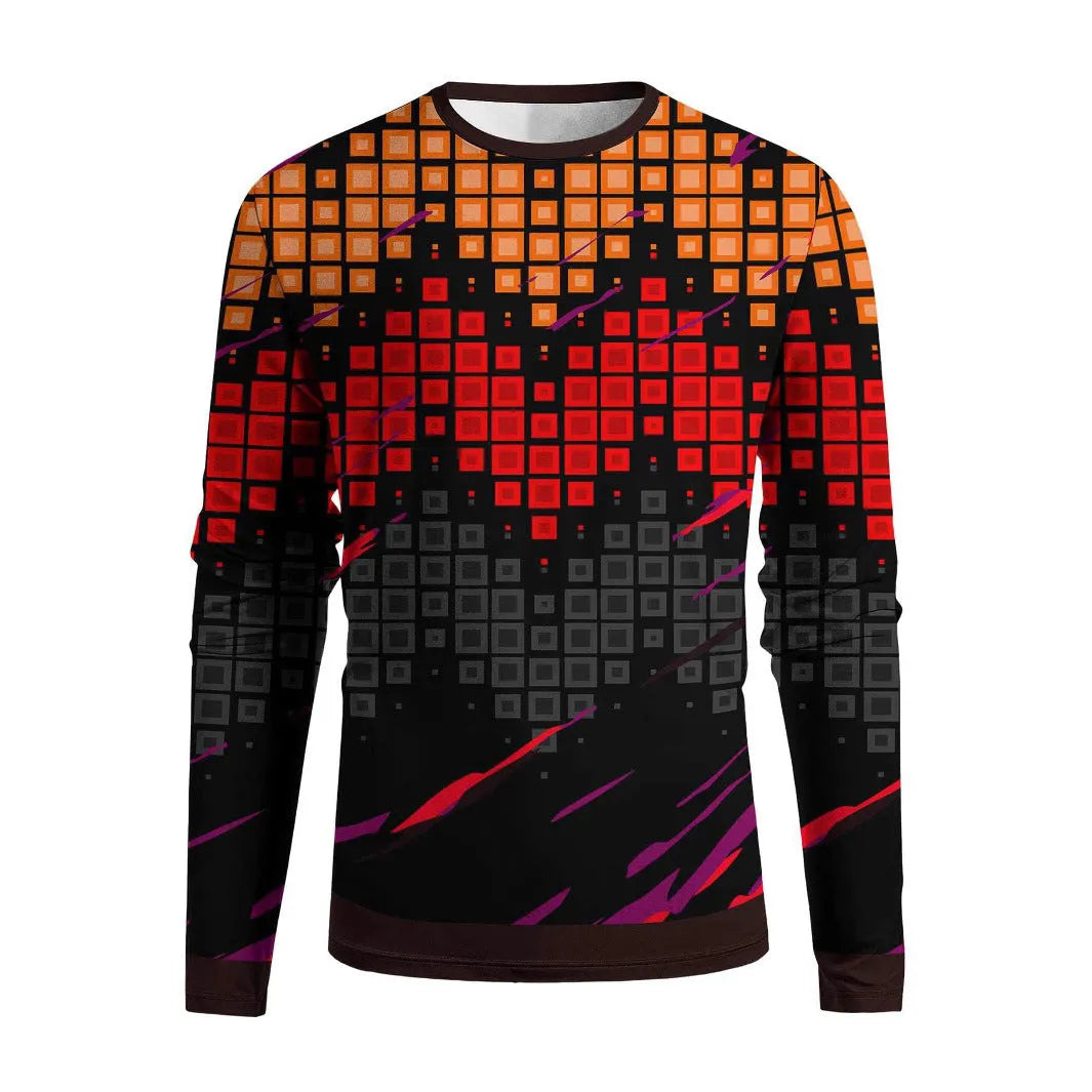 Men's milk silk long sleeve pullover in round neck design showing casual style