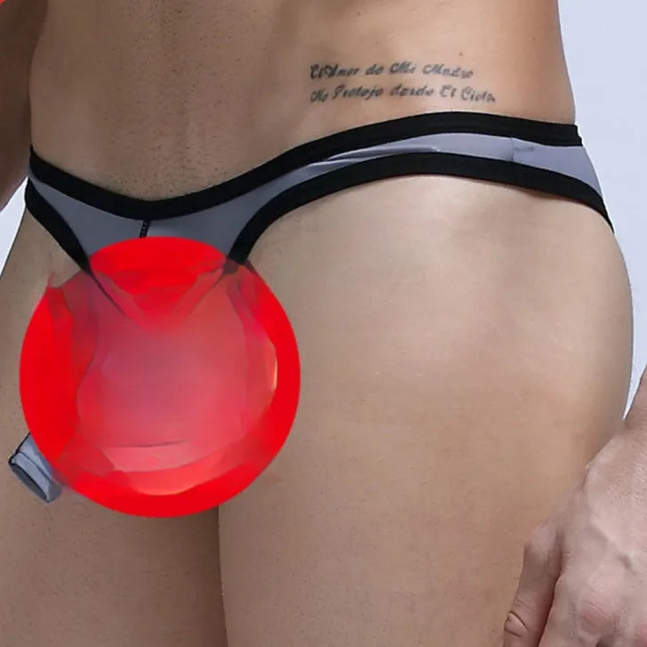 Men's ice silk briefs in colours black, white, army green, dark grey, sky blue, grass green, and skin colour.