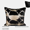 Black gold abstract pattern decorative cushion with removable flannel cover in multiple size options
