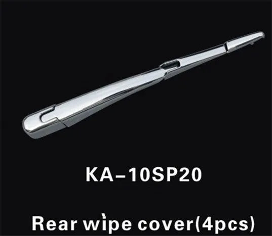Hyundai 2010 rear window wiper cover trim set, four ABS plastic pieces with silvery finish