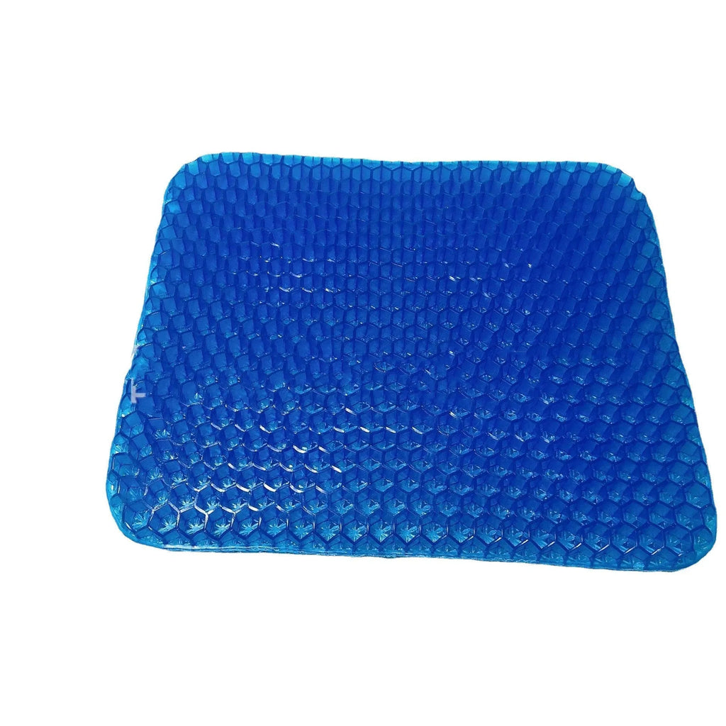 Gel seat cushion with honeycomb design in 300g square colour measuring 24.5 by 17.5 by 3 centimetres
