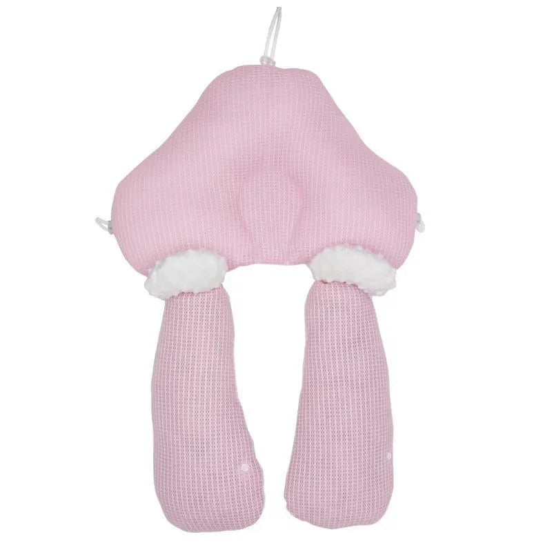 U-shaped baby head shaping pillow with pure cotton fabric in pink and blue colour options