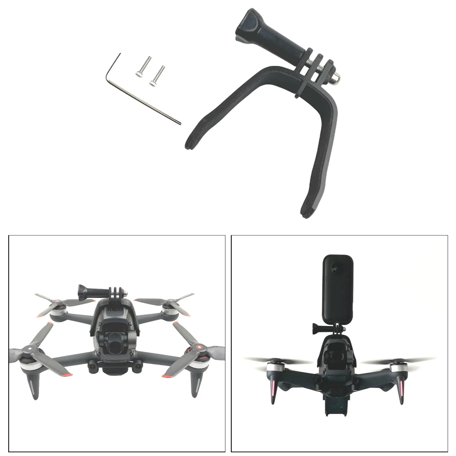 3D printed FPV drone panoramic top-mount expansion bracket for GoPro cameras