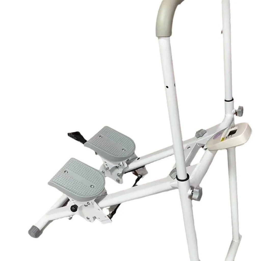 Starlight White foldable indoor treadmill and climbing machine for home fitness
