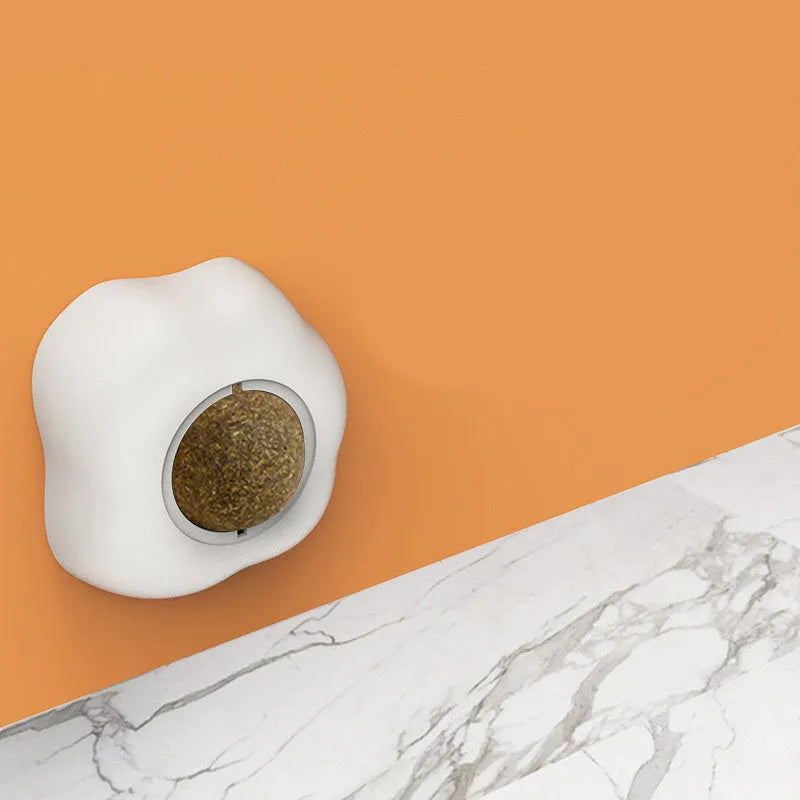 Soft plush egg-shaped cat toy filled with catnip and silvervine for wall and floor play.