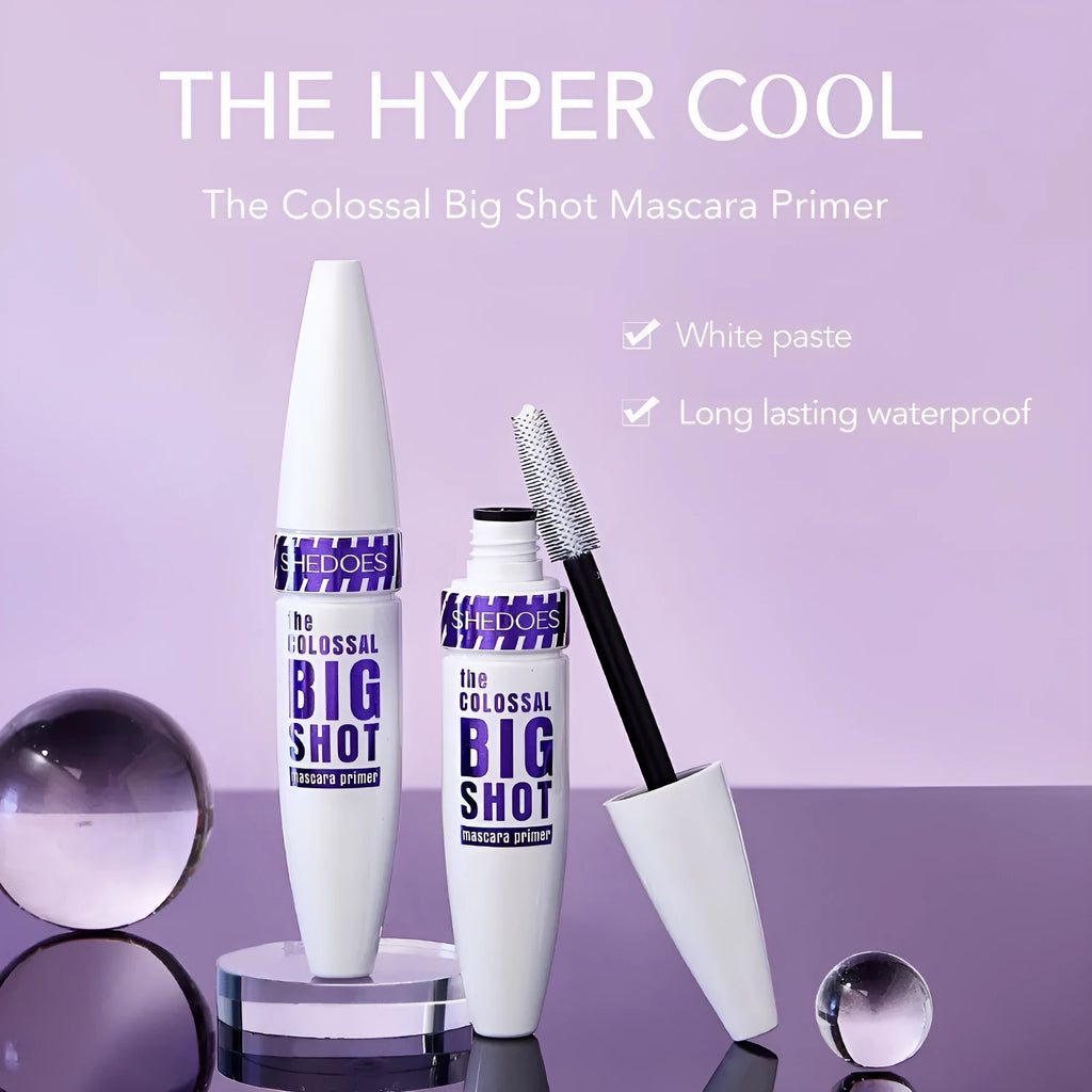 White waterproof mascara 10ml container with brush for shaping and curling application