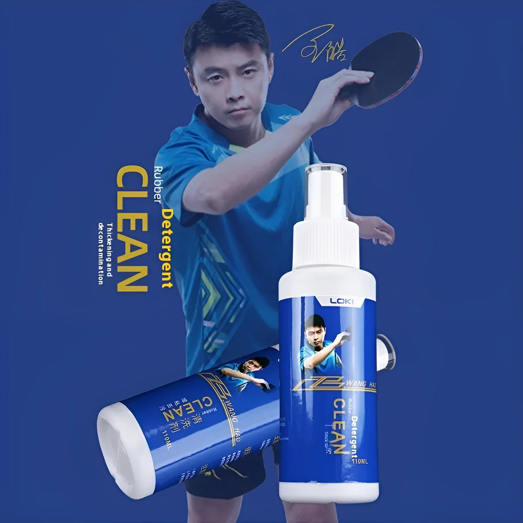 110ml table tennis rubber cleaning liquid bottle with sponge applicator for paddle maintenance