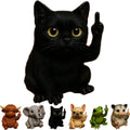Mini resin animal doll with a vertical middle finger pose, showing one of seven animal styles.