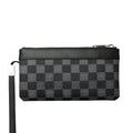 Black genuine cowhide leather men's clutch wallet measuring 20 by 10 centimetres