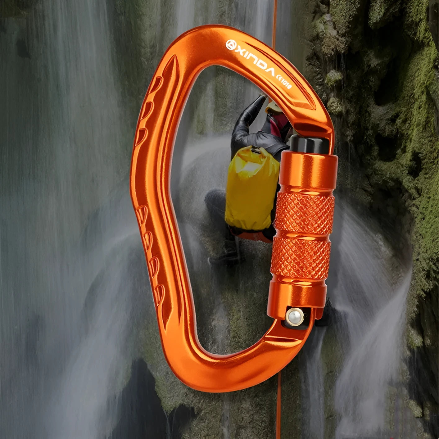 24mm climbing carabiner with automatic master lock in multiple colour options