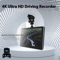7-inch black wireless CarPlay dash camera with touch screen and wide-angle lens