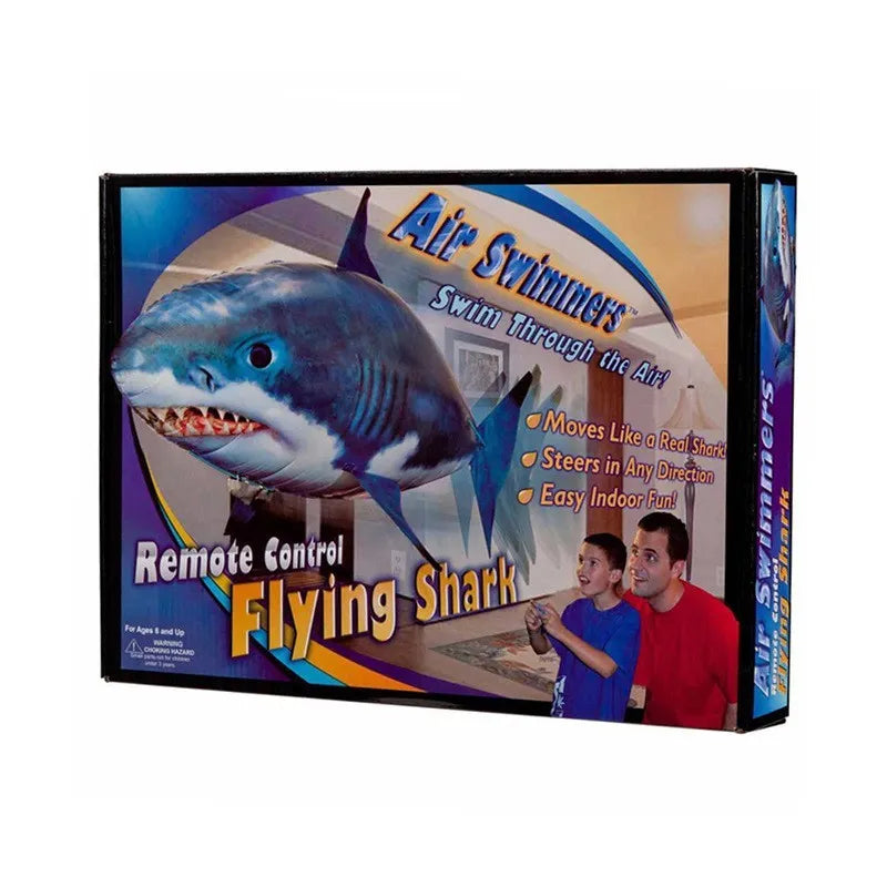 Large remote control inflatable shark balloon floating indoors with infrared controller