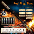 Creative Voice-controlled Retractable Ruyi Jingu Bang Toy in Champagne Gold plastic with colourful lights and gravity sensor