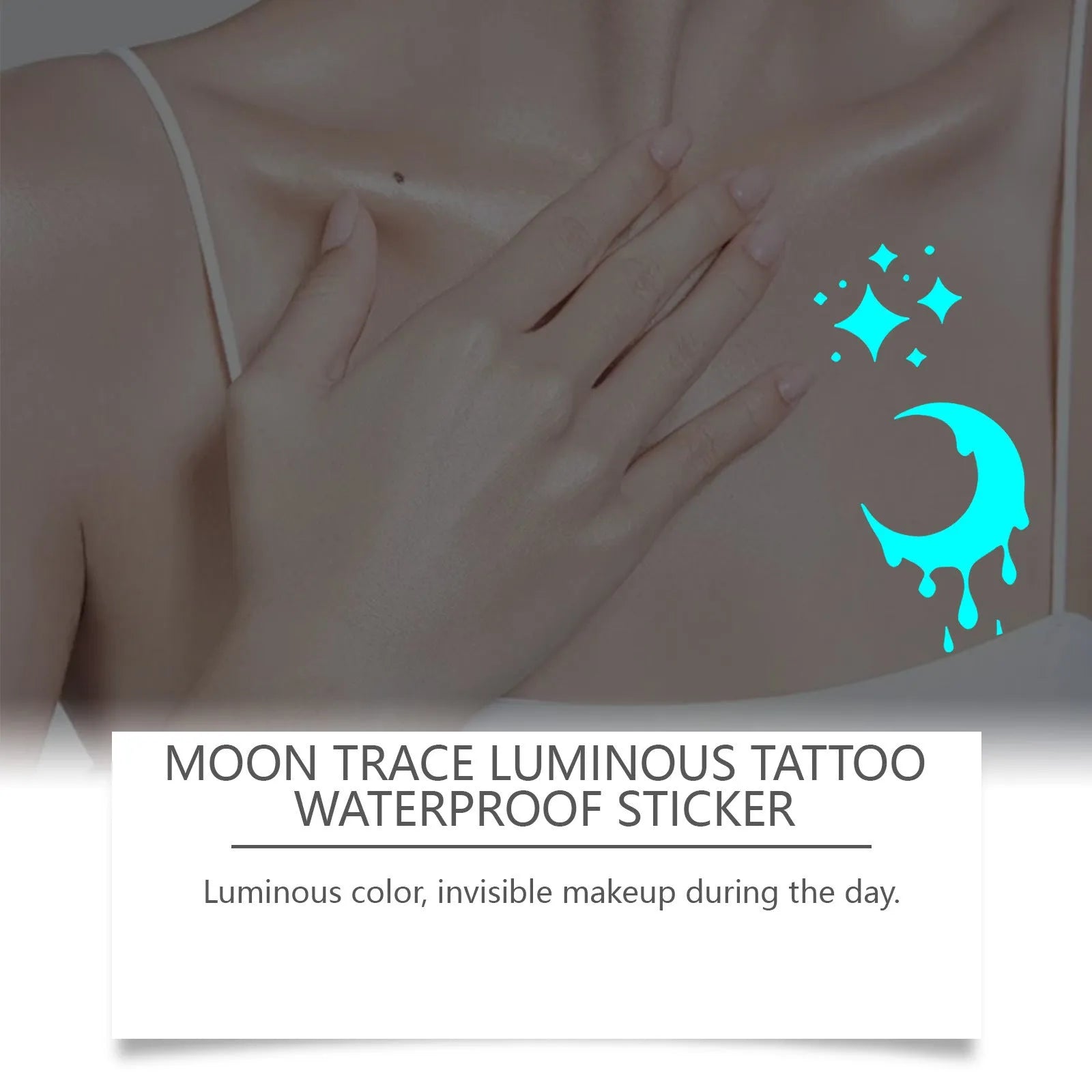 Luminous tattoo stickers two-piece pack with tattoo paste container for party decorations