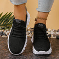 Women's low-top breathable mesh sports shoes in flyknit style with platform heel