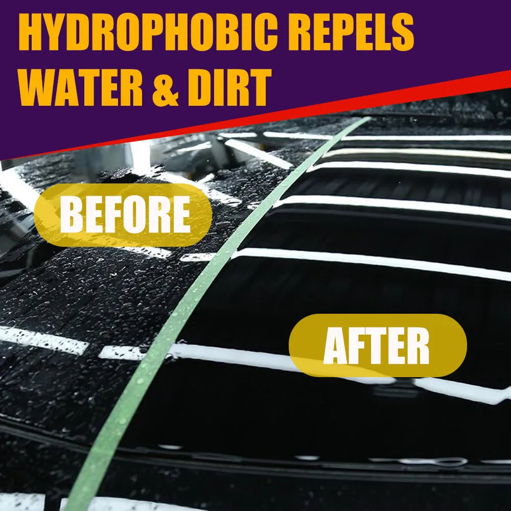 Purple liquid car nano coating spray bottle in 30ml or 100ml sizes for exterior protection.