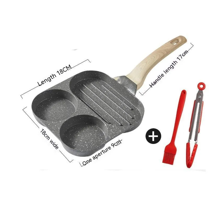 Japanese style non-stick pancake pan 26cm aluminium alloy with oil brush and food clip