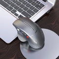 T32 wireless vertical ergonomic mouse with aluminium side roller in black or silver grey matte finish