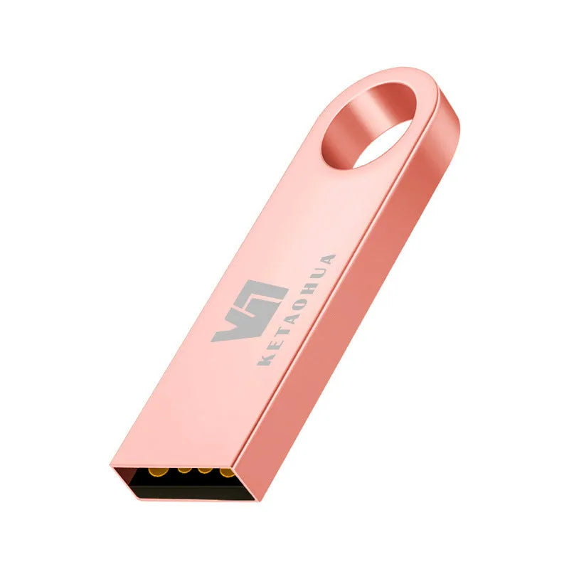 Silver metal car-shaped USB flash drive on a white background showing its compact size and detailed design.