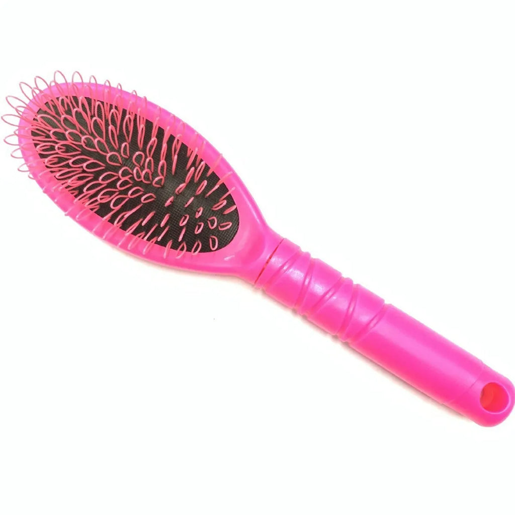 Plastic airbag comb with ring teeth for hair extensions in black or pink colour