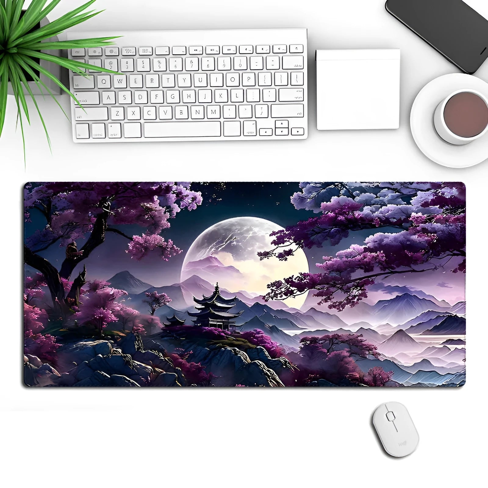 Large computer mouse pad with precision lock edge design, measuring 400x900mm with pattern 05 thermal transfer printing